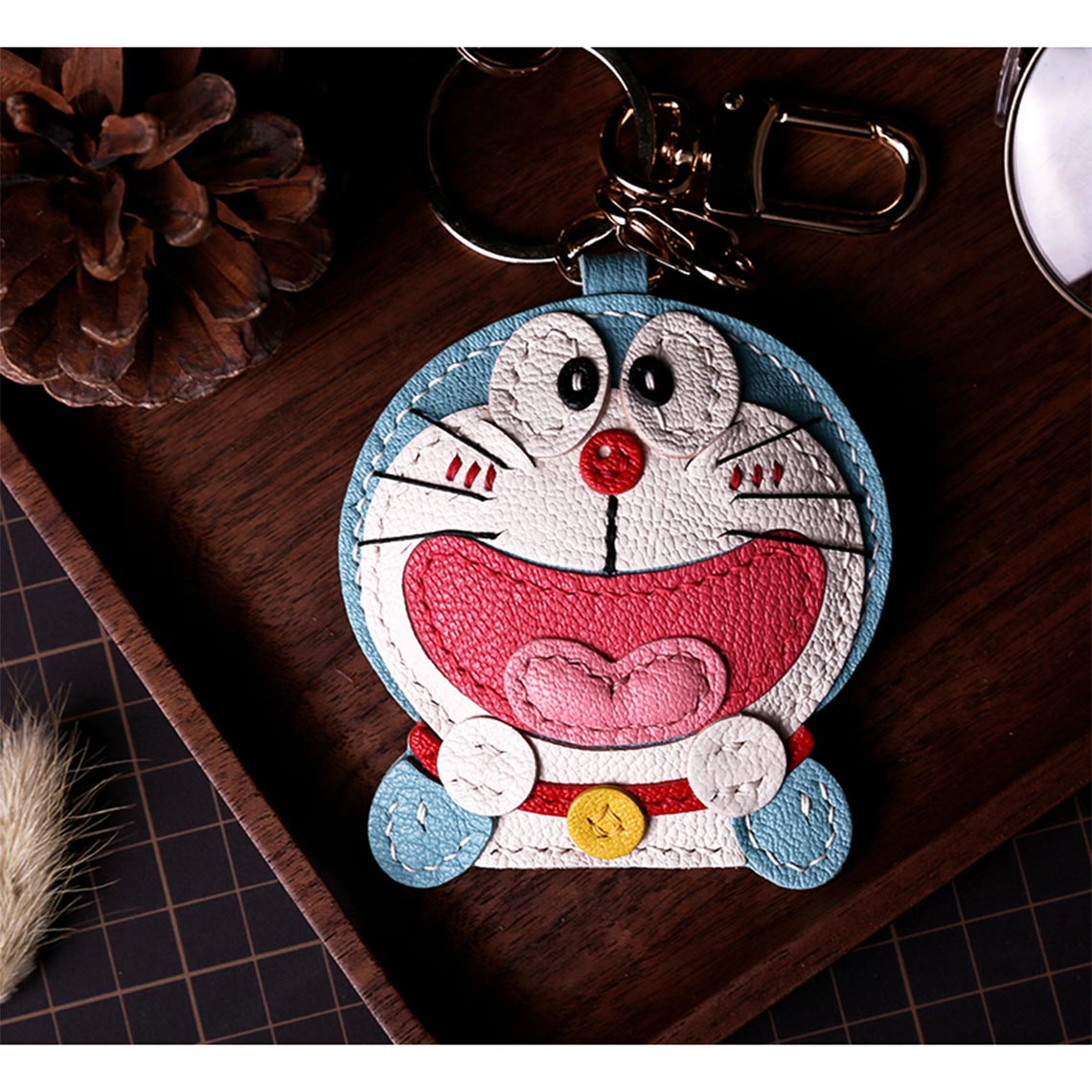 CUCUBIRD Sheep Leather Doraemon Bag Charm DIY Kit  