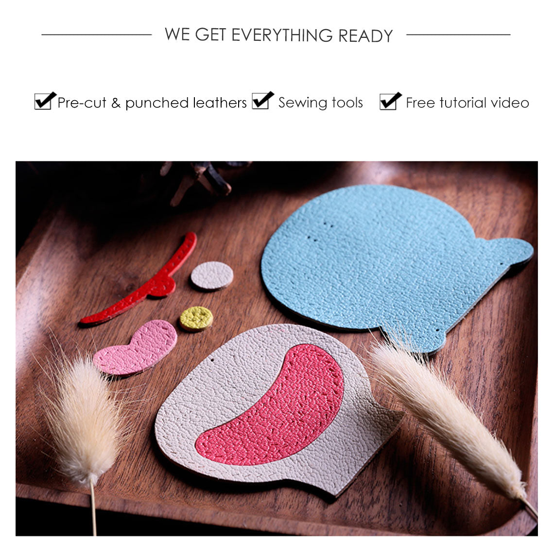 CUCUBIRD Sheep Leather Doraemon Bag Charm DIY Kit  