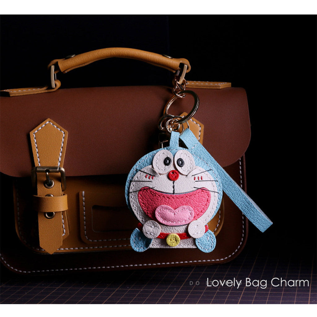 CUCUBIRD Sheep Leather Doraemon Bag Charm DIY Kit  