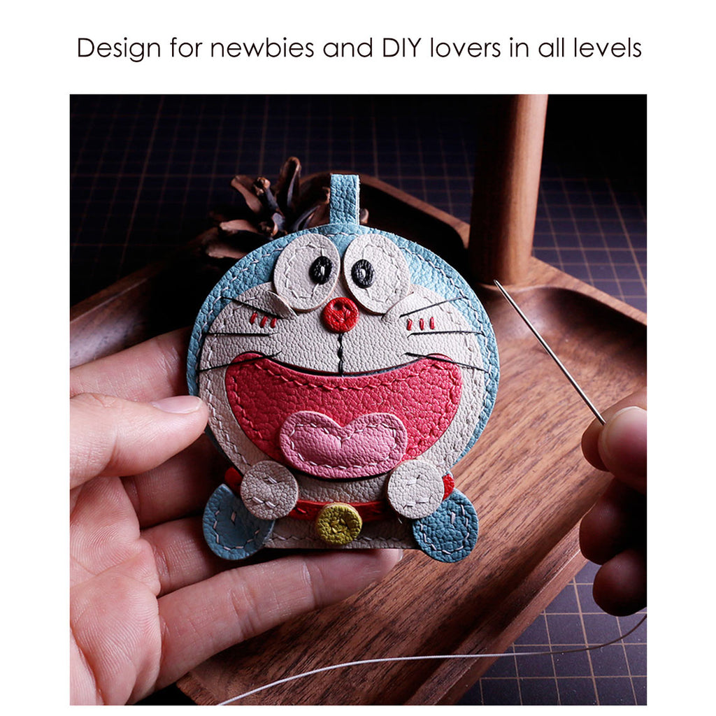 CUCUBIRD Sheep Leather Doraemon Bag Charm DIY Kit  