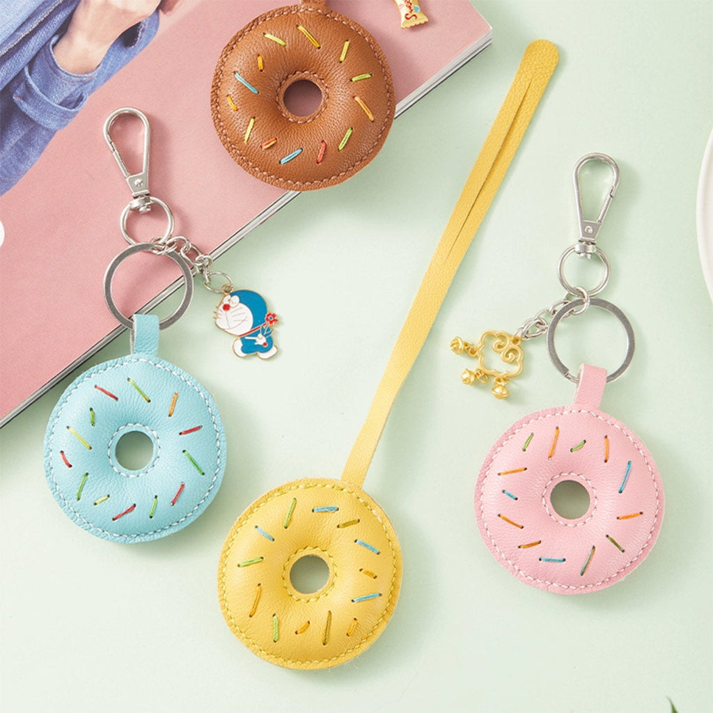 CUCUBIRD Sheep Leather Doughnut Keychain DIY Kits  