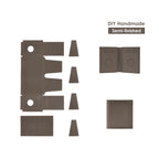 CUCUBIRD Top Grain Leather Simple Bifold Wallet DIY Kits Taupe 