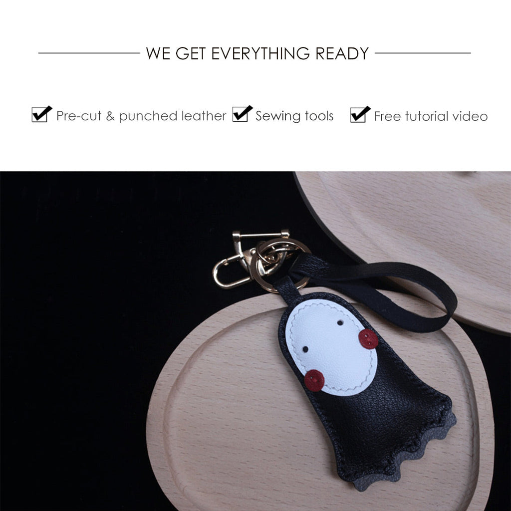 CUCUBIRD Sheep Leather No Face Keychain DIY Kits  