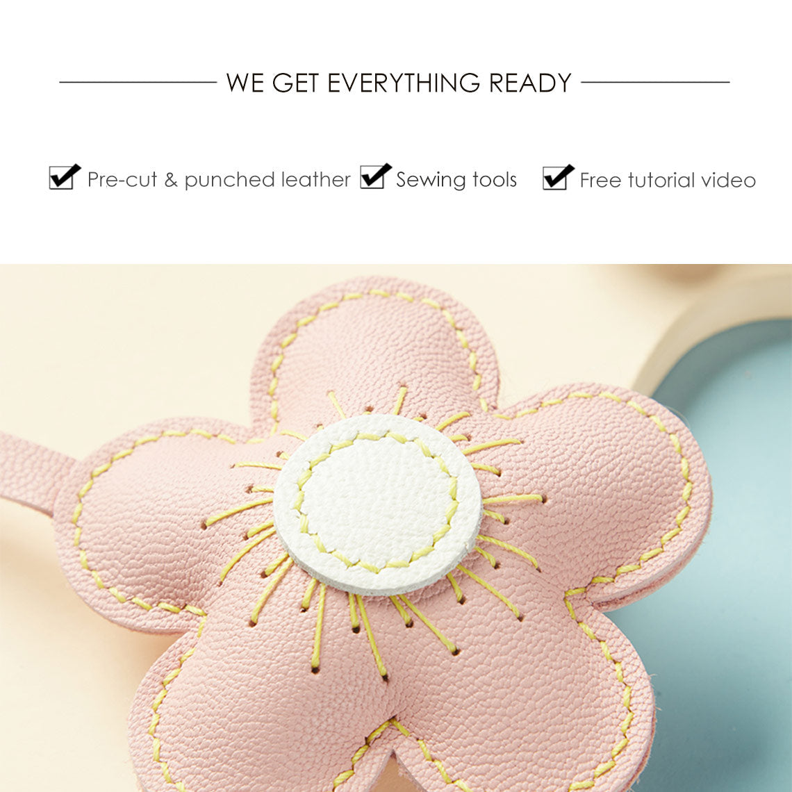 Sheep Leather Flowers Charm DIY Kits - CUCUBIRD