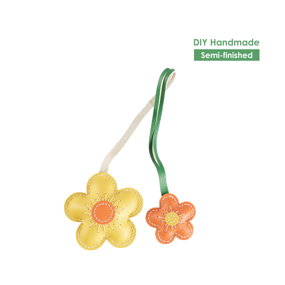 CUCUBIRD Sheep Leather Flowers Charm DIY Kits Orange 