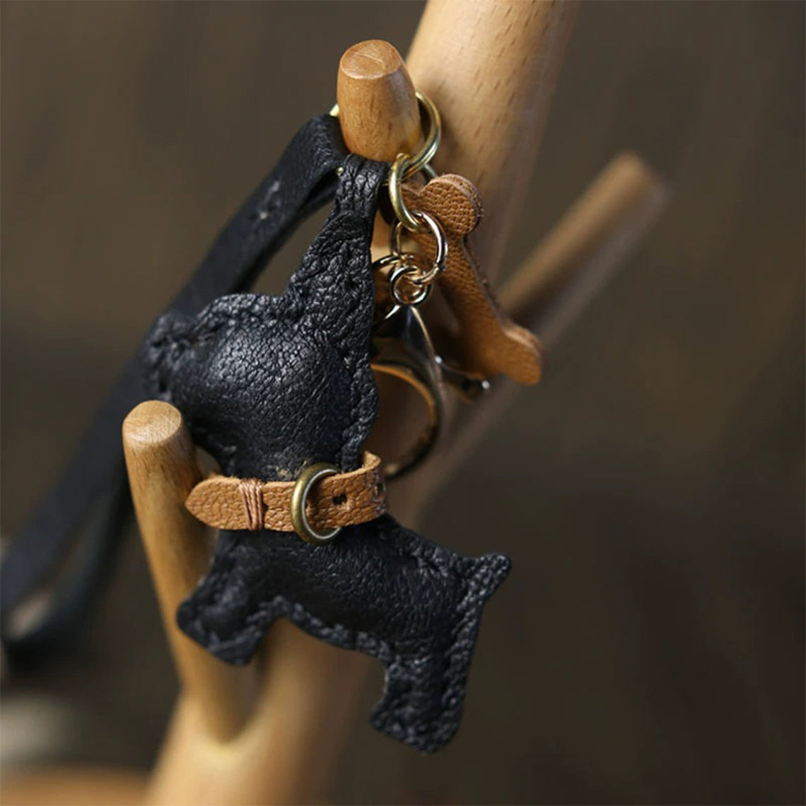 CUCUBIRD Leather Small Dog Keychain DIY Kit  
