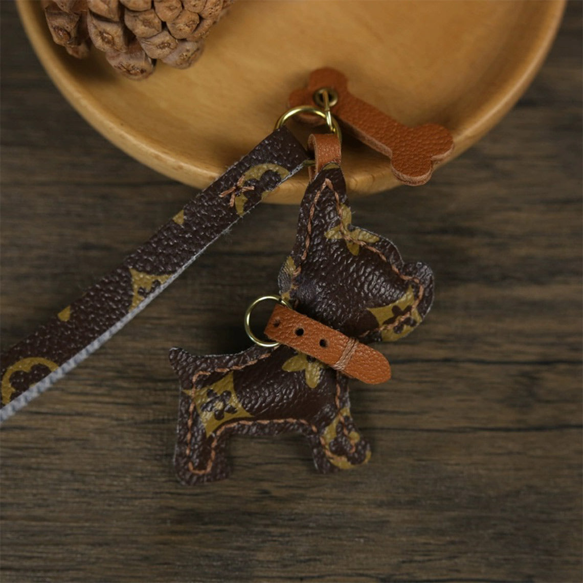 CUCUBIRD Leather Small Dog Keychain DIY Kit  