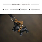 CUCUBIRD Leather Small Dog Keychain DIY Kit  