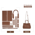 CUCUBIRD Top Grain Leather Garden Party Handbag DIY Kit Brown 