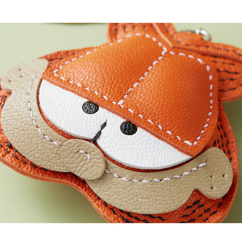 CUCUBIRD Sheep Leather Garfield Cat Keychain DIY Kit  
