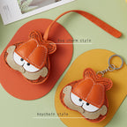 CUCUBIRD Sheep Leather Garfield Cat Keychain DIY Kit  