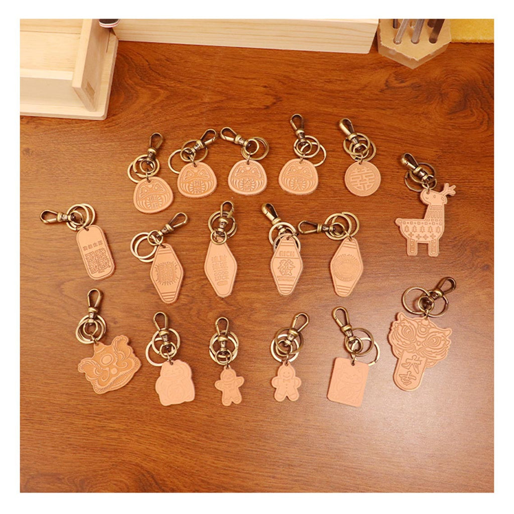 CUCUBIRD Vegetable Tanned Leather Gingerbread Keychain  