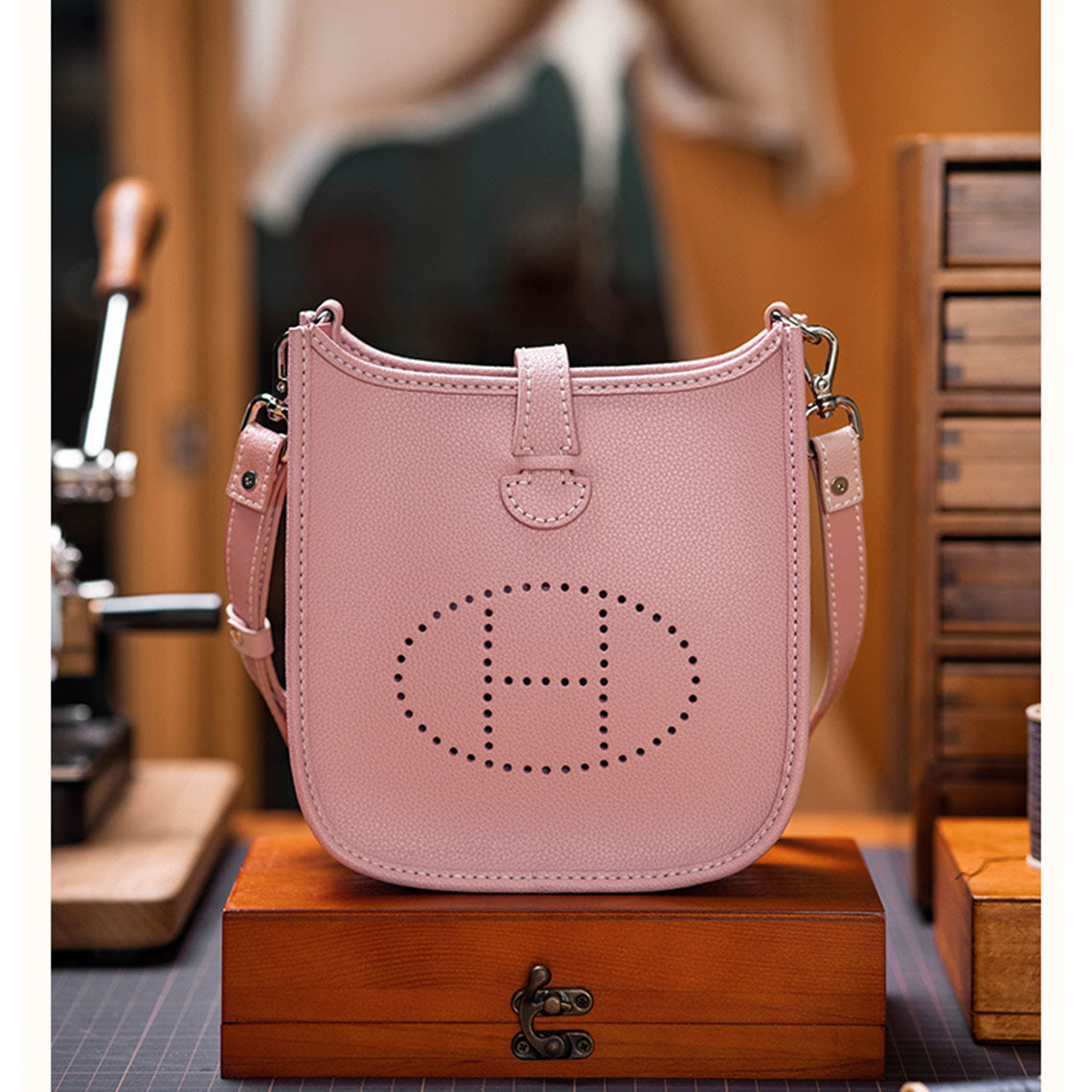 CUCUBIRD Eveline Bag Leather Mini Crossbody Bag DIY Kit Pink 