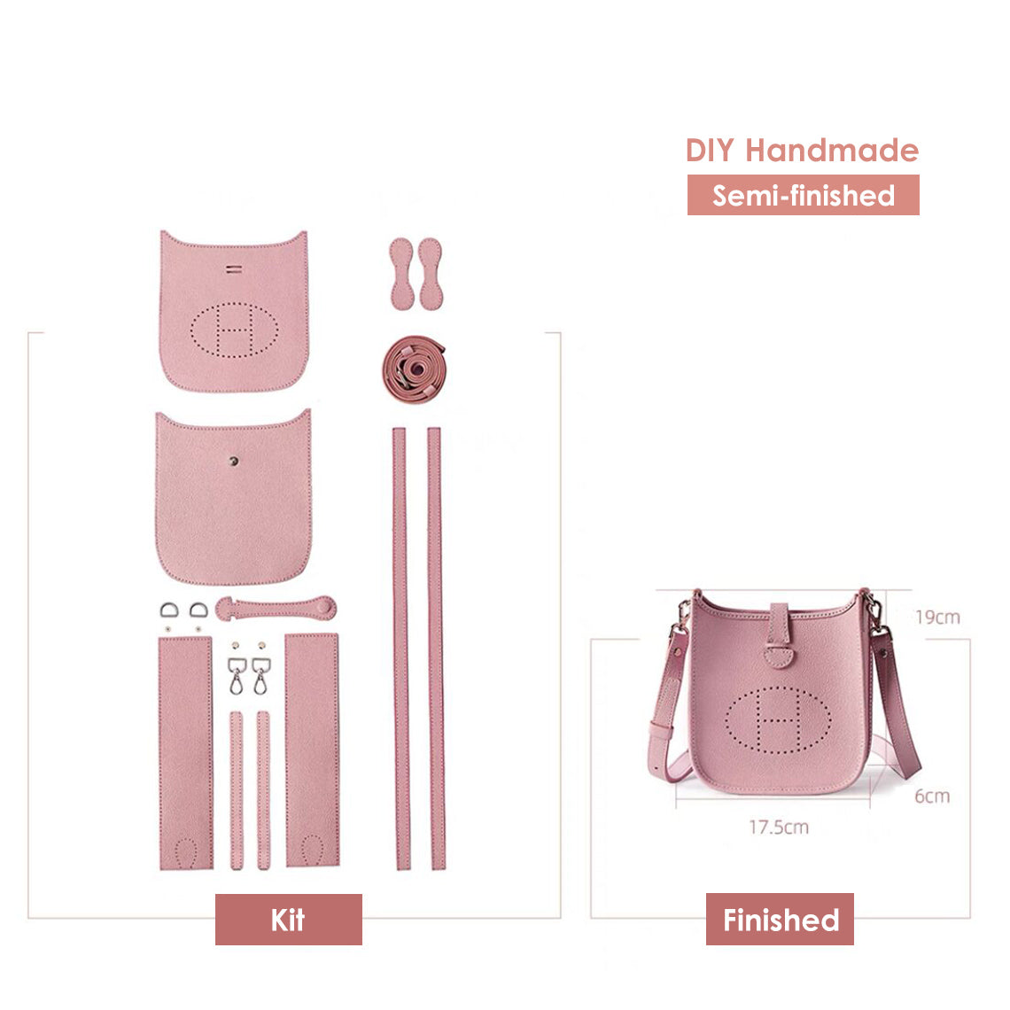 Eveline Bag Leather Mini Crossbody Bag DIY Kit - CUCUBIRD