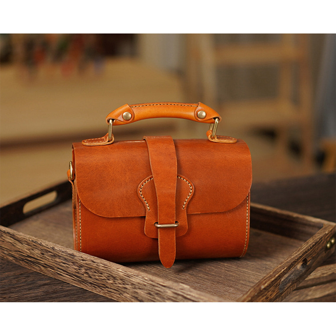 Vegetable Tanned Leather Vintage Shoulder Bag DIY Kits - CUCUBIRD