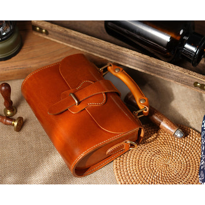 Vegetable Tanned Leather Vintage Shoulder Bag DIY Kits - CUCUBIRD