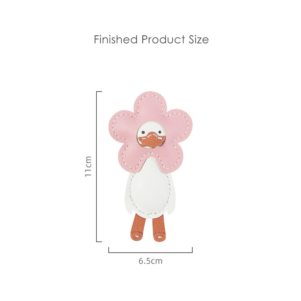 CUCUBIRD Sheep Leather Happy Duck Keychain DIY Kits  