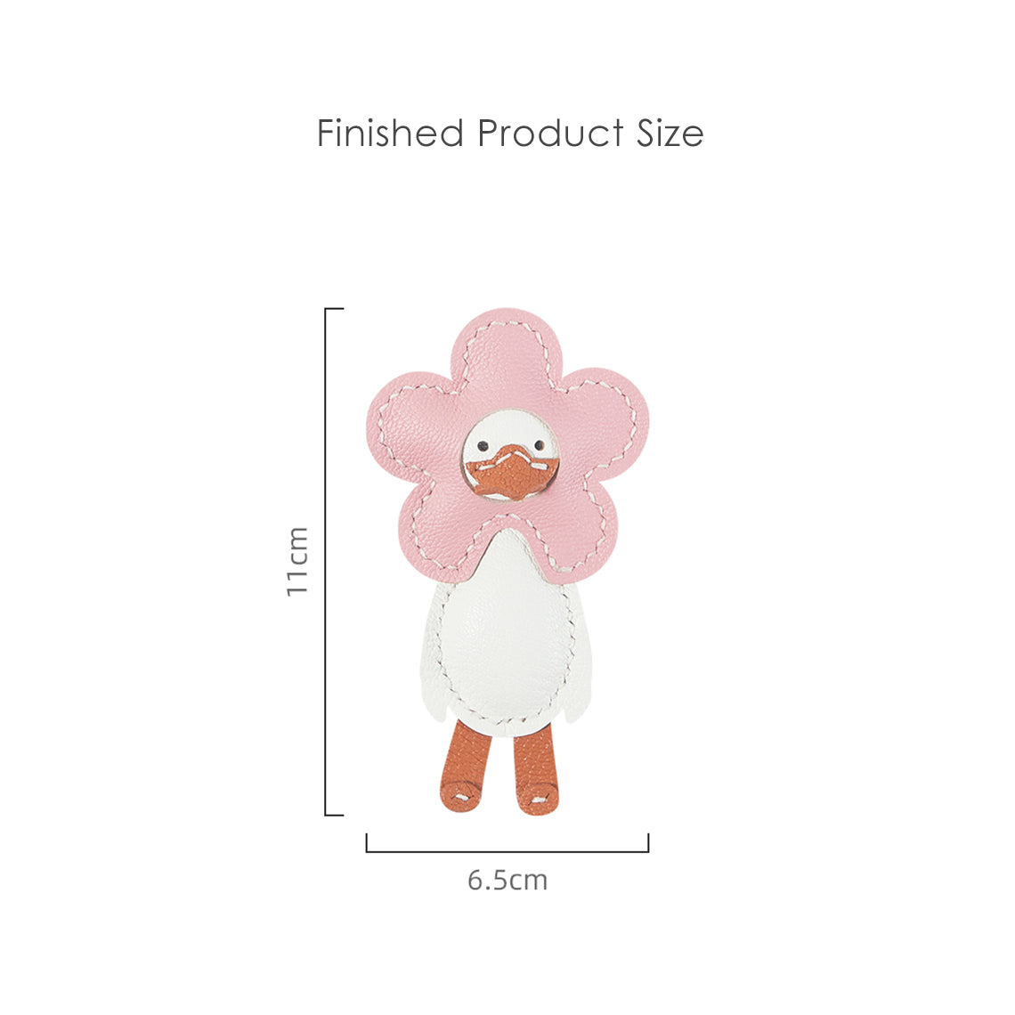 CUCUBIRD Sheep Leather Happy Duck Keychain DIY Kits  
