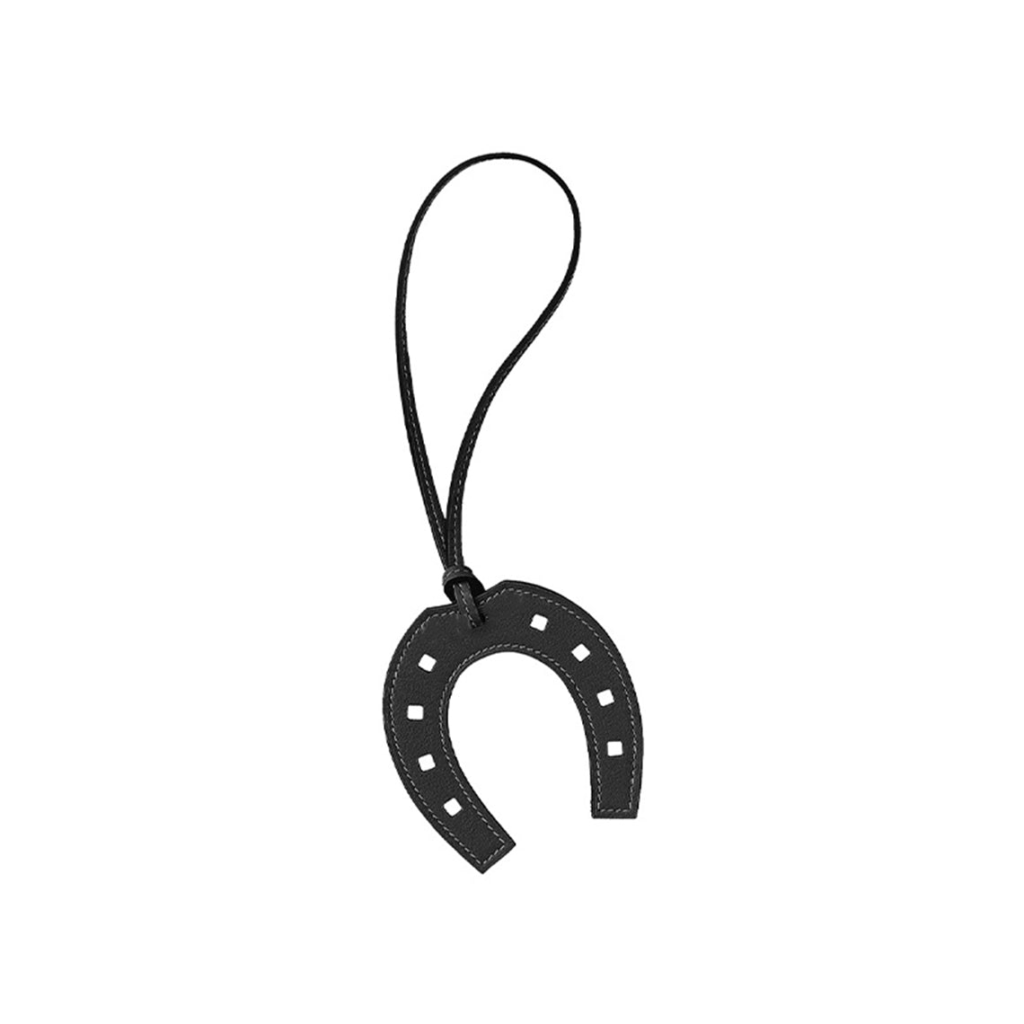 CUCUBIRD Full Grain Leather Paddock Horseshoe Bag Charm DIY Kit Black 