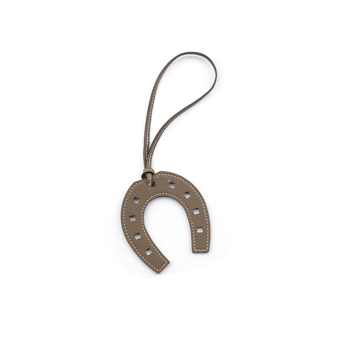 CUCUBIRD Full Grain Leather Paddock Horseshoe Bag Charm DIY Kit Etoupe 