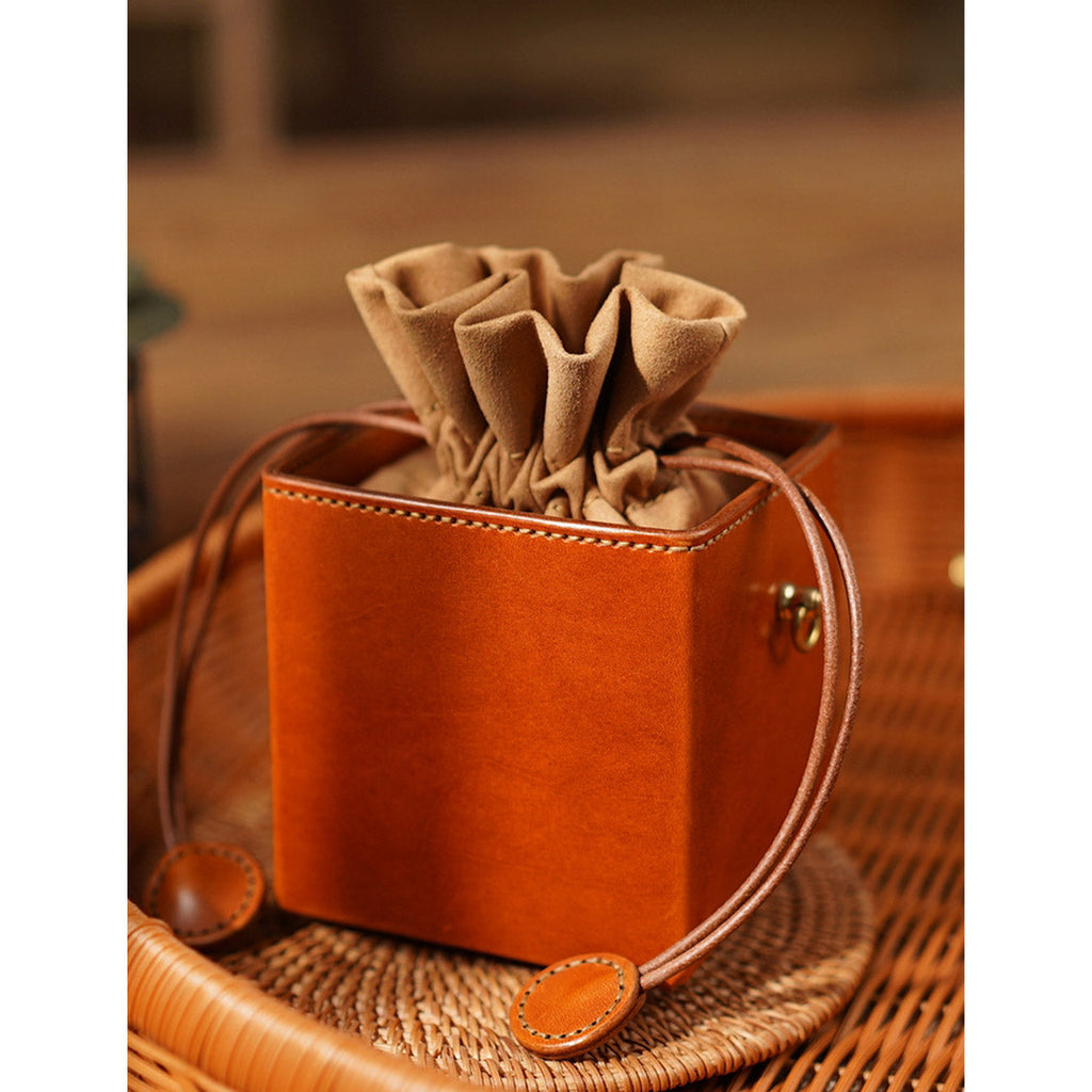 CUCUBIRD Full Grian Leather Mini Square Bag DIY Kits  