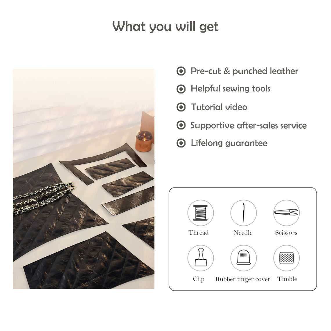 CUCUBIRD Top Grain Leather Inspired Crush Hourglass Bag DIY Kit  