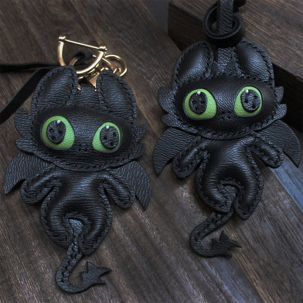 CUCUBIRD Sheep Leather Toothless Dragon Keychain DIY Kits  