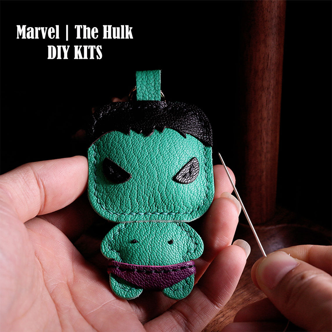 Kit de bricolage porte-clés en cuir The Hulk 