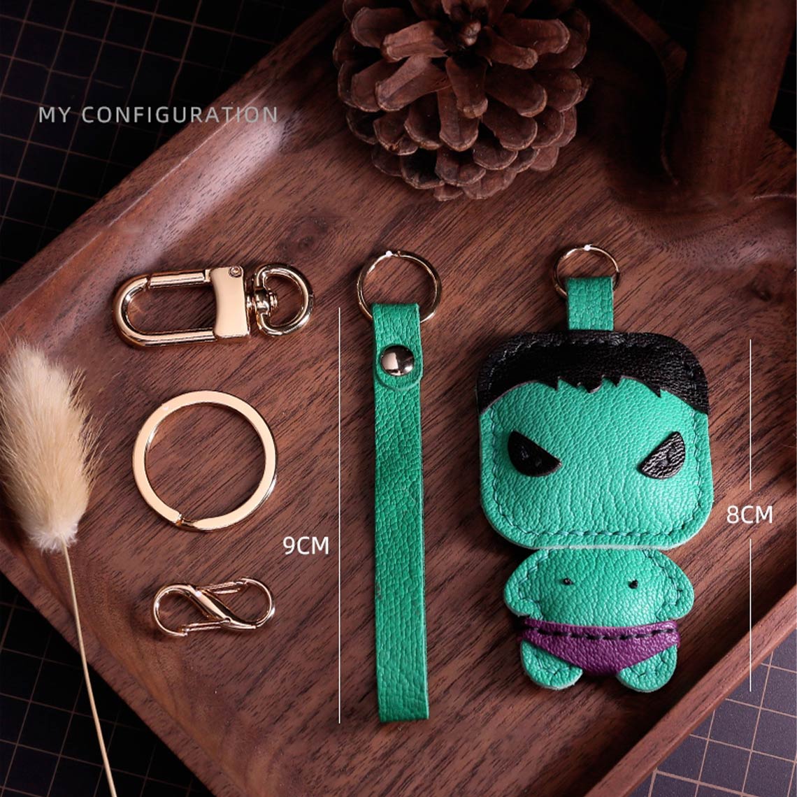 Kit de bricolage porte-clés en cuir The Hulk 