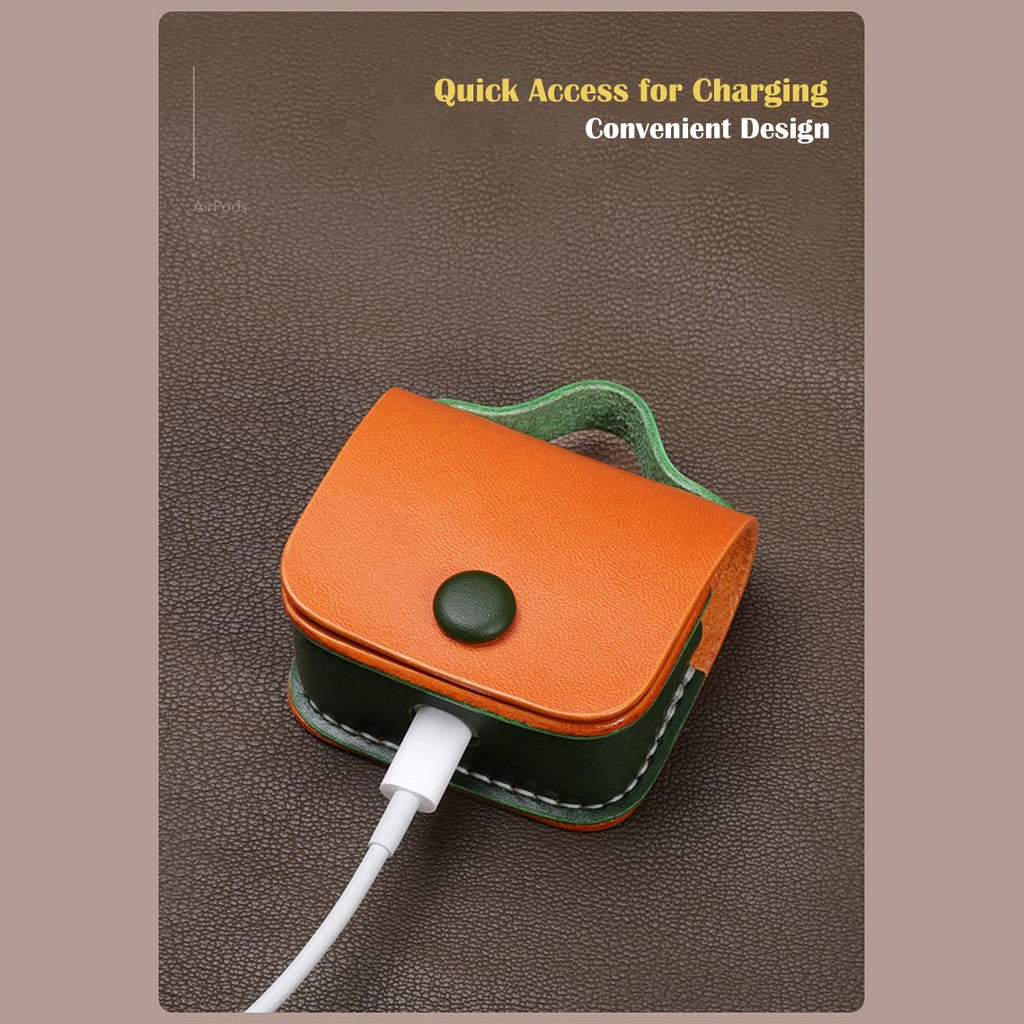 CUCUBIRD Full Grain Leather Bi-color AirPods 1/2/3 Pro Holder DIY Kits  