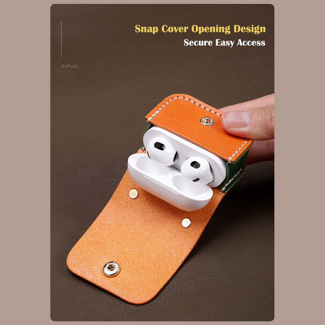 CUCUBIRD Full Grain Leather Bi-color AirPods 1/2/3 Pro Holder DIY Kits  