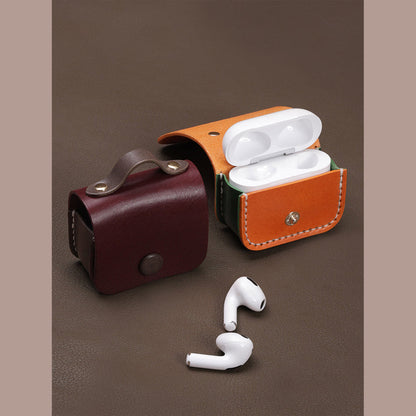 Full Grain Leather Bi-color AirPods 1/2/3 Pro Holder DIY Kits - CUCUBIRD