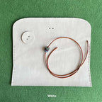 CUCUBIRD Full Grain Leather Drawstring Pen Case DIY Kits White 