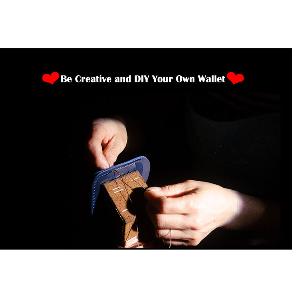 CUCUBIRD Crazy Horse Leather Men Compact Wallet DIY Kits  