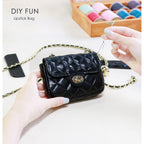 CUCUBIRD Top Grain Leather Quilted Lipstick Pouch DIY Kits  