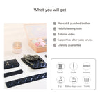 CUCUBIRD Top Grain Leather Quilted Lipstick Pouch DIY Kits  