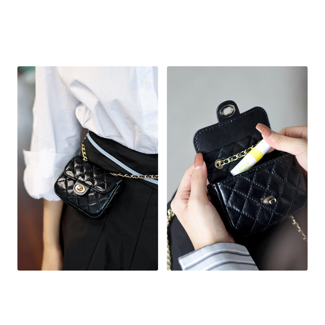 CUCUBIRD Top Grain Leather Quilted Lipstick Pouch DIY Kits  