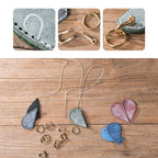CUCUBIRD Leather Couple Loving Heart Keychain DIY Kits  