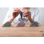 CUCUBIRD Leather Couple Loving Heart Keychain DIY Kits  