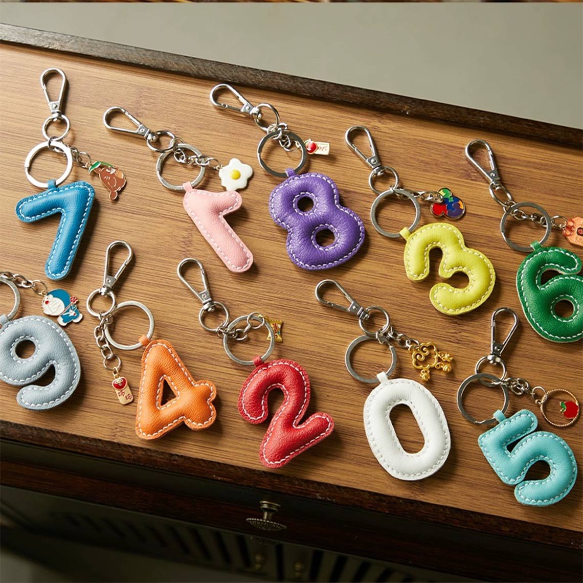 CUCUBIRD Sheep Leather Lucky Number Keychain DIY Kits  