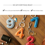 CUCUBIRD Sheep Leather Lucky Number Keychain DIY Kits  