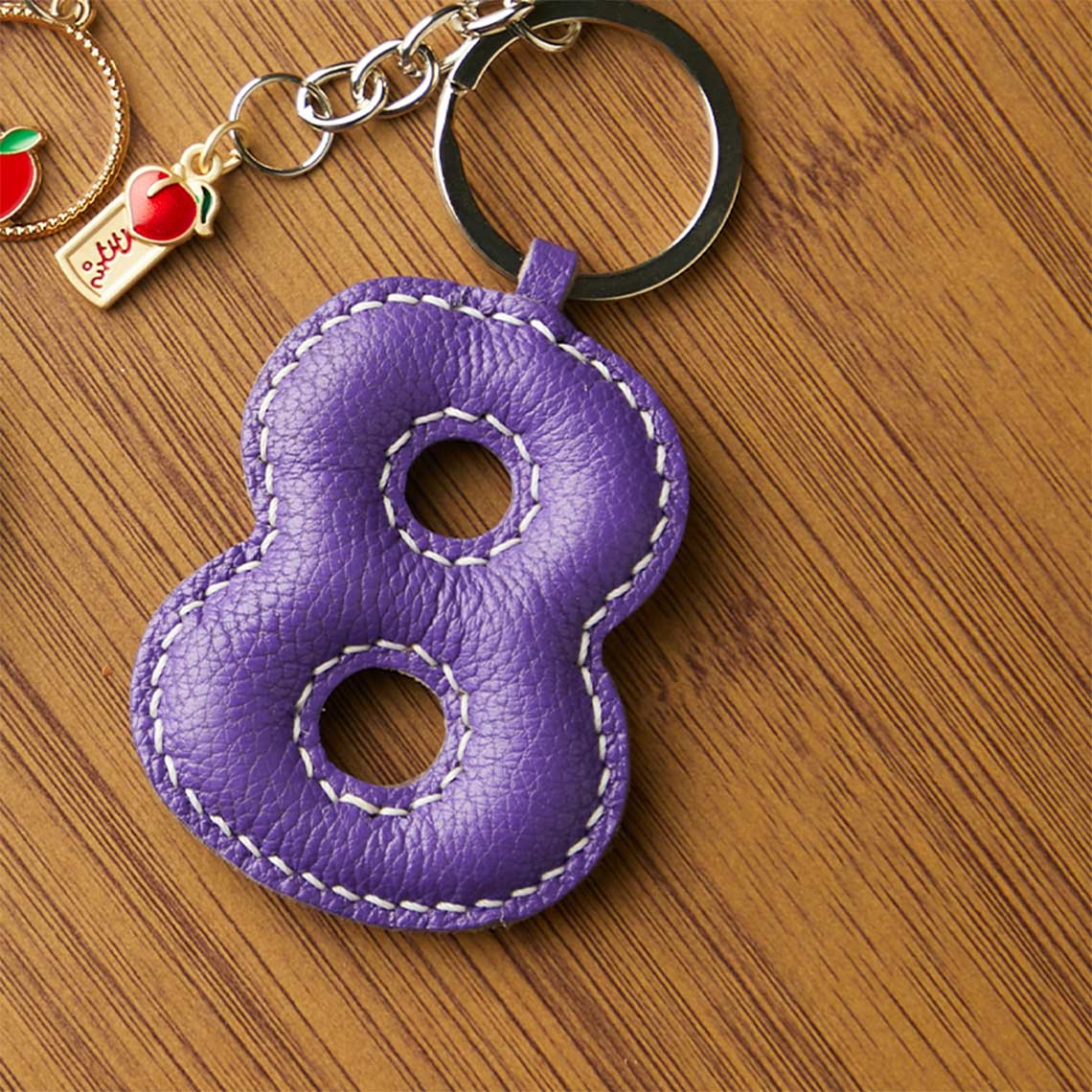 CUCUBIRD Sheep Leather Lucky Number Keychain DIY Kits 8 