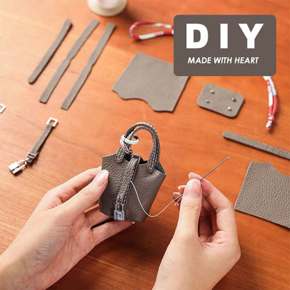 Top Grain Leather Picotin Lock Bag Charm DIY Kit