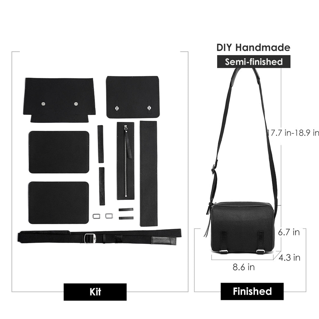 CUCUBIRD Top Grain Leather Men Mini Messenger Bag DIY Kit  