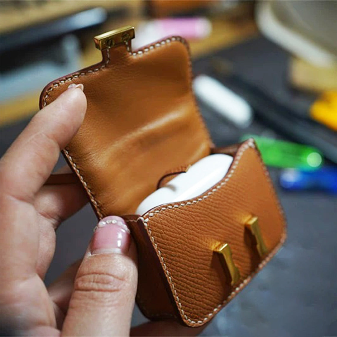 Full Grain Leather Tofu Constance Bag Charm DIY Kits - CUCUBIRD