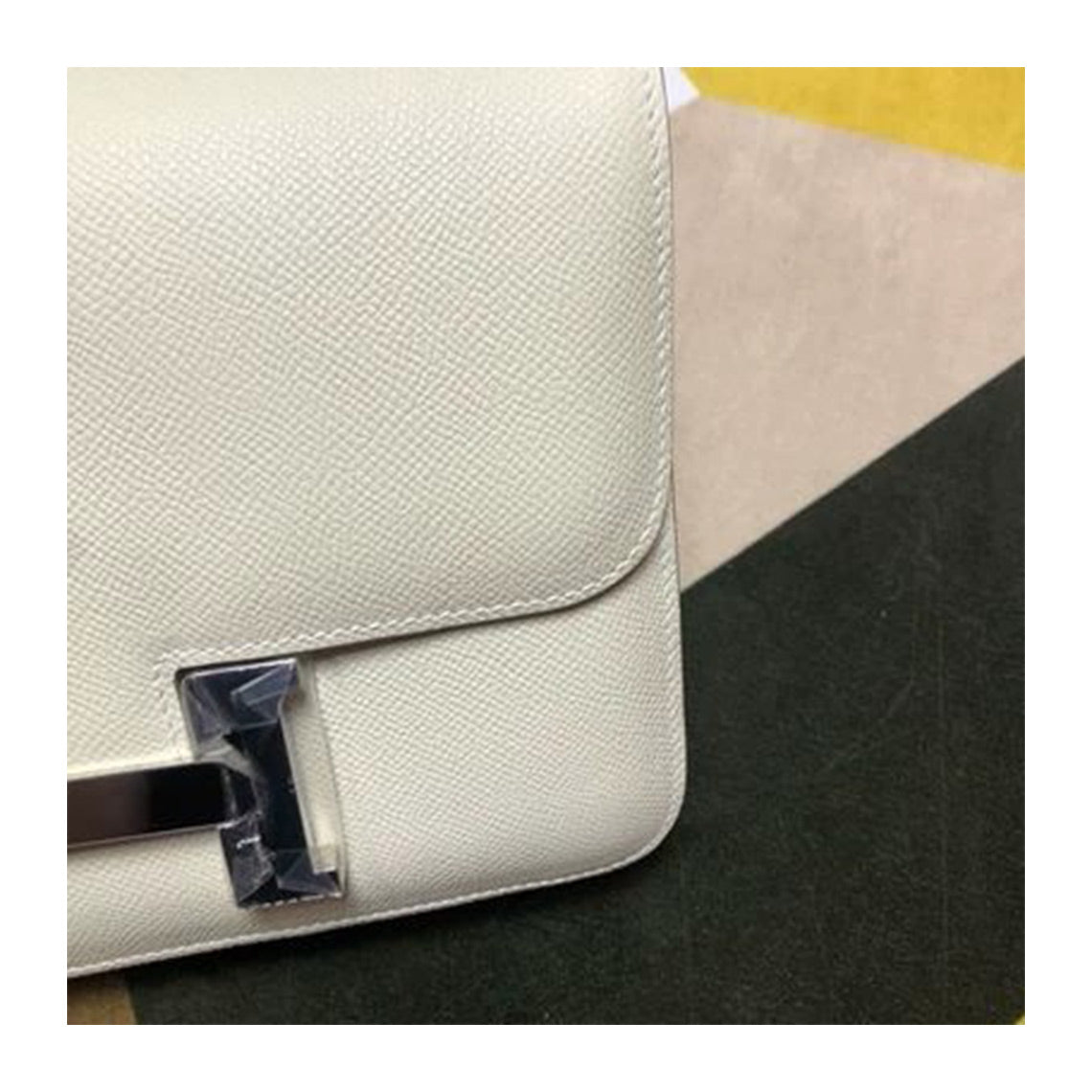 CUCUBIRD Full Grain Leather Tofu Constance Bag Charm DIY Kits White 