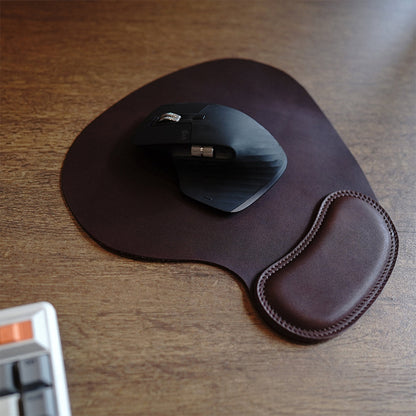 Full Grain Leather Wrist Rest Mouse Pad - CUCUBIRD