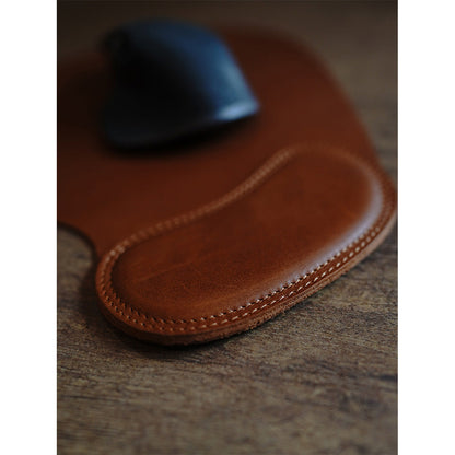 Full Grain Leather Wrist Rest Mouse Pad - CUCUBIRD