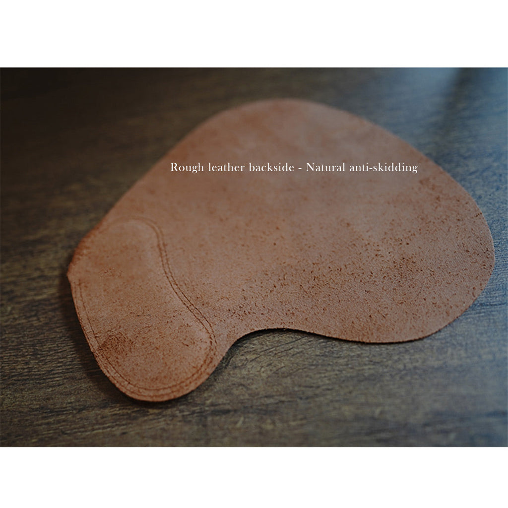 CUCUBIRD Full Grain Leather Wrist Rest Mouse Pad  