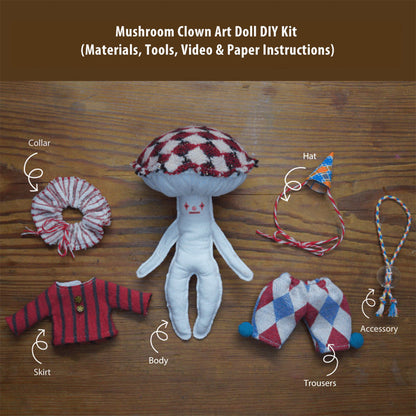 Wandering Mushroom Clown Art Doll DIY Kits - CUCUBIRD